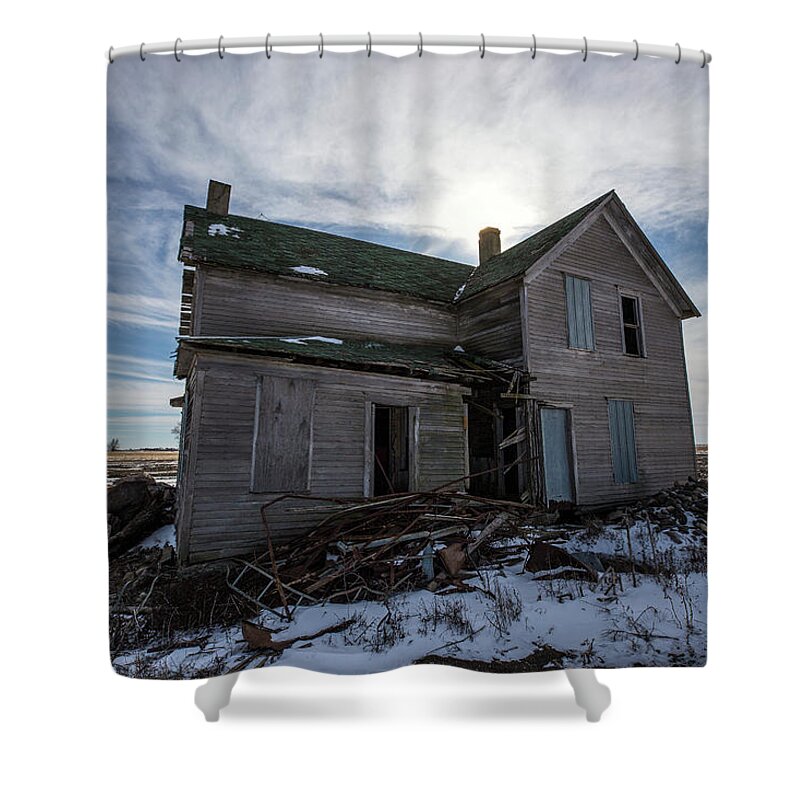 Abandoned Shower Curtain featuring the photograph Sky of blue by Aaron J Groen