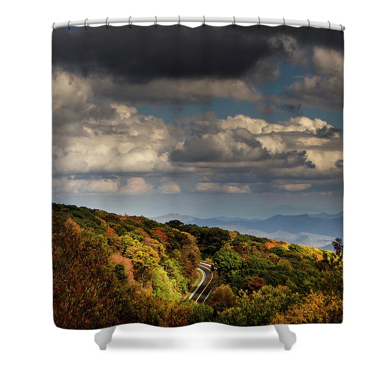 Cherohala Skyway Shower Curtain featuring the photograph Sky Over The Skyway by Greg and Chrystal Mimbs