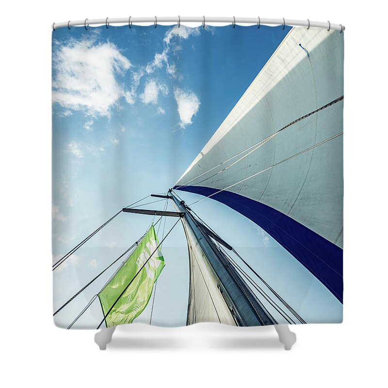 Aegis Shower Curtain featuring the photograph Sky Sailing by Hannes Cmarits