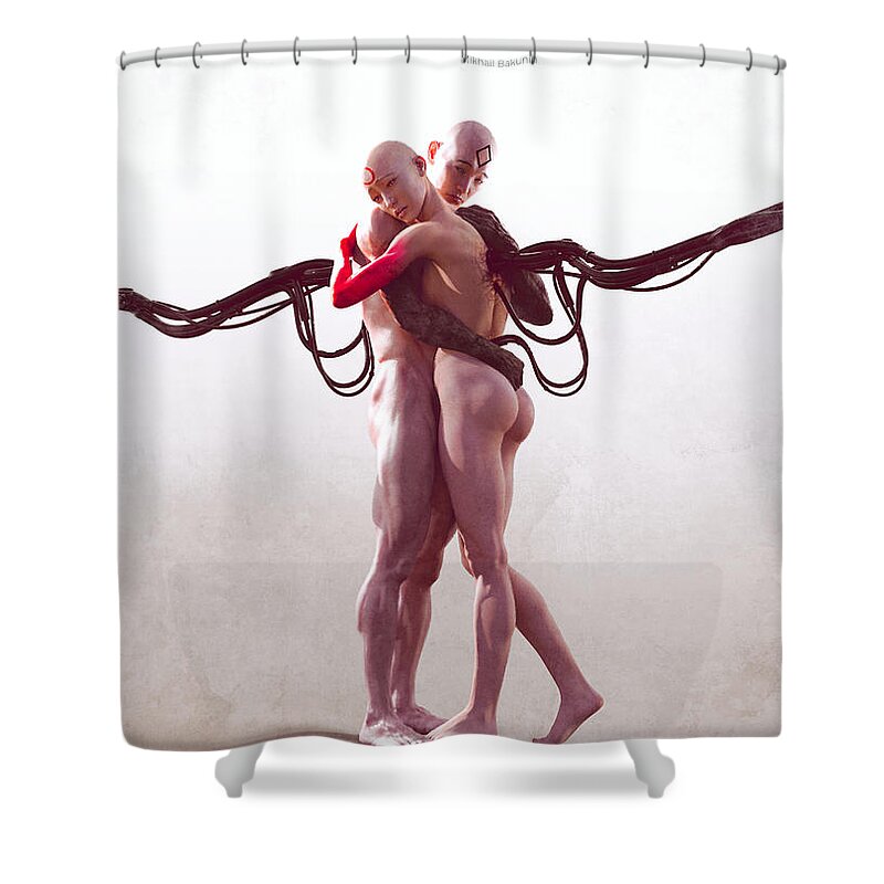 Fantasy Shower Curtain featuring the painting Slaves by Guillem H Pongiluppi