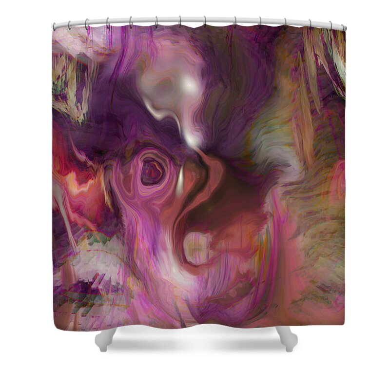 Digital Abstract Shower Curtain featuring the digital art Sleep of no dreaming by Linda Sannuti