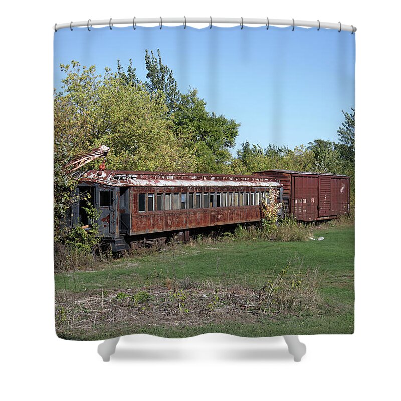 Train Shower Curtain featuring the photograph Sleepers by Gary Gunderson