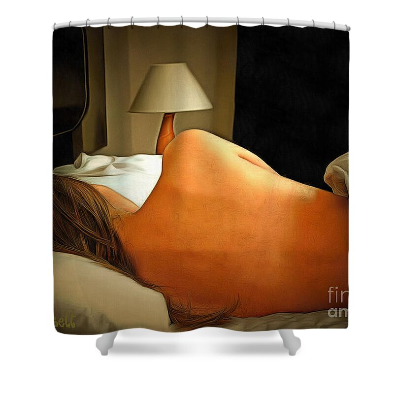 Sleep Shower Curtain featuring the digital art Sleeping by Humphrey Isselt