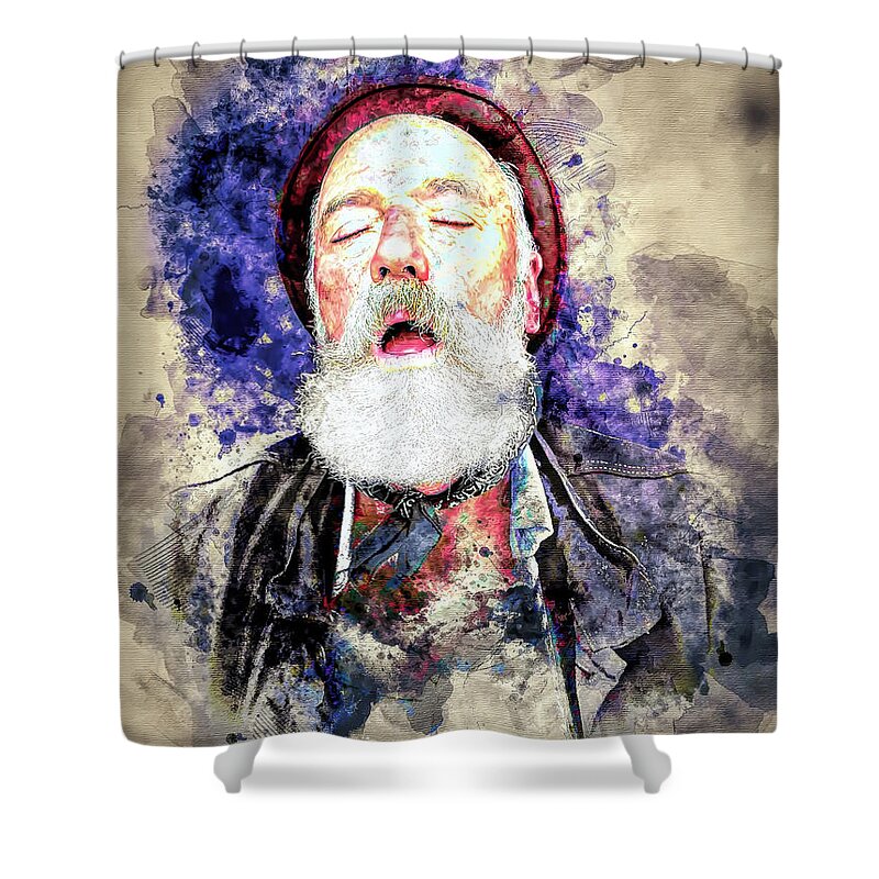  Shower Curtain featuring the photograph Sleeping Man by Jack Torcello