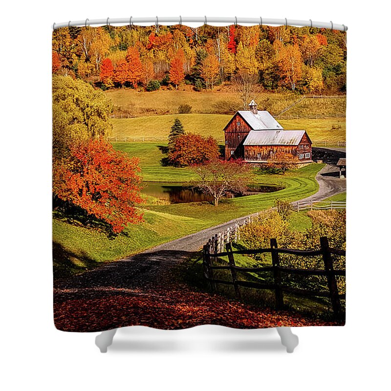 Autumn Foliage New England Shower Curtain featuring the photograph Sleepy Hollow - Pomfret Vermont-2 by Jeff Folger