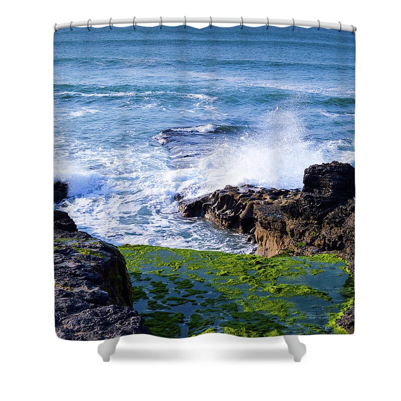 Sligo Shower Curtain featuring the photograph Sligo Bay Crashing Waves by Lisa Blake
