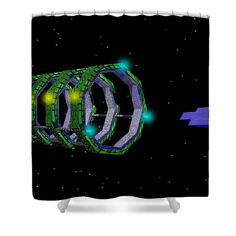 Space Shower Curtain featuring the photograph Slipgate by Mark Blauhoefer