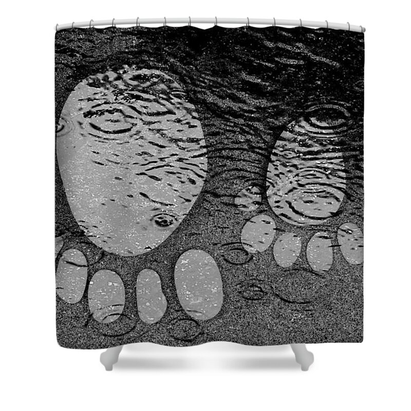 Small Feet And Big Feet Shower Curtain featuring the photograph Small feet and Big feet 18 by Jean Francois Gil