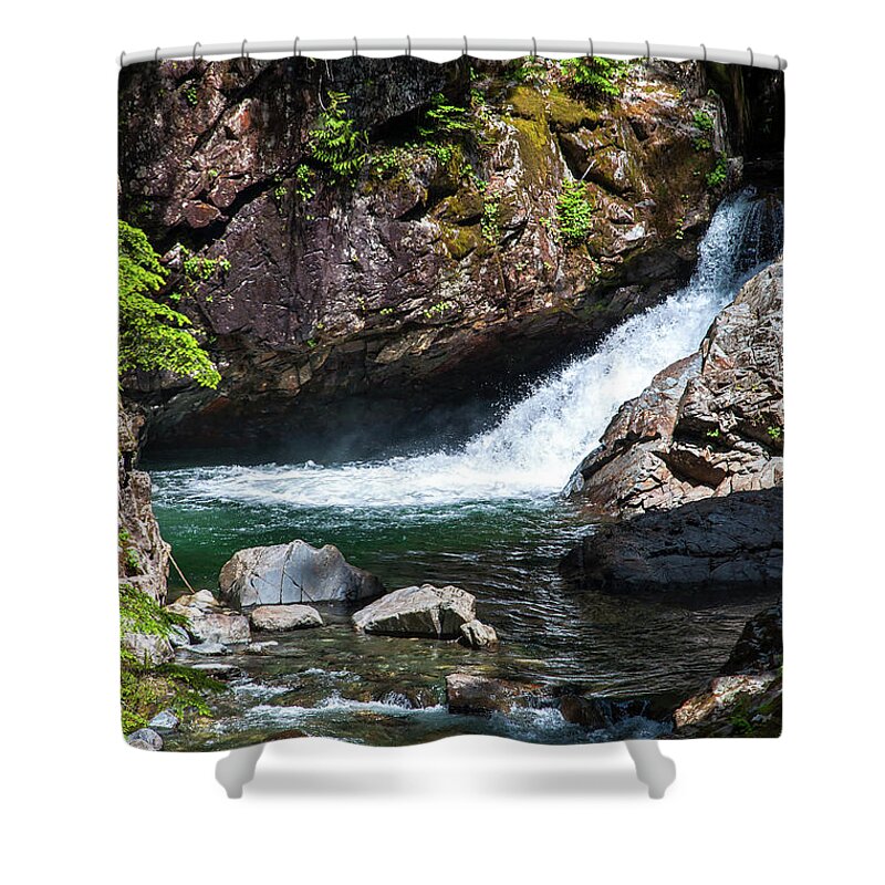 Cascade-mountains Shower Curtain featuring the photograph Small Waterfall In Mountain Stream by Kirt Tisdale