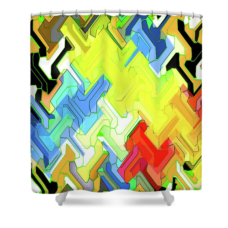 Smear Color Abstract Shower Curtain featuring the digital art Smear Color Abstract by Tom Janca