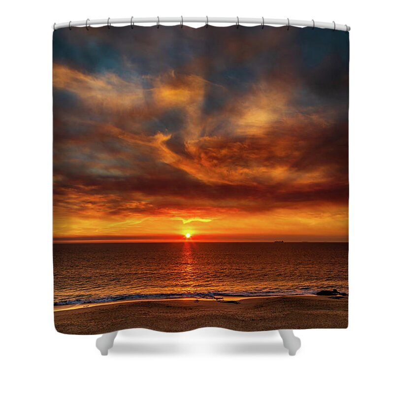 Sunset Shower Curtain featuring the photograph Smoke and Clouds by Robert Caddy