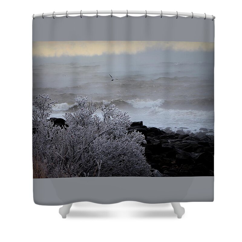 Ocean Shower Curtain featuring the photograph Smoke On The Water by Sue Long