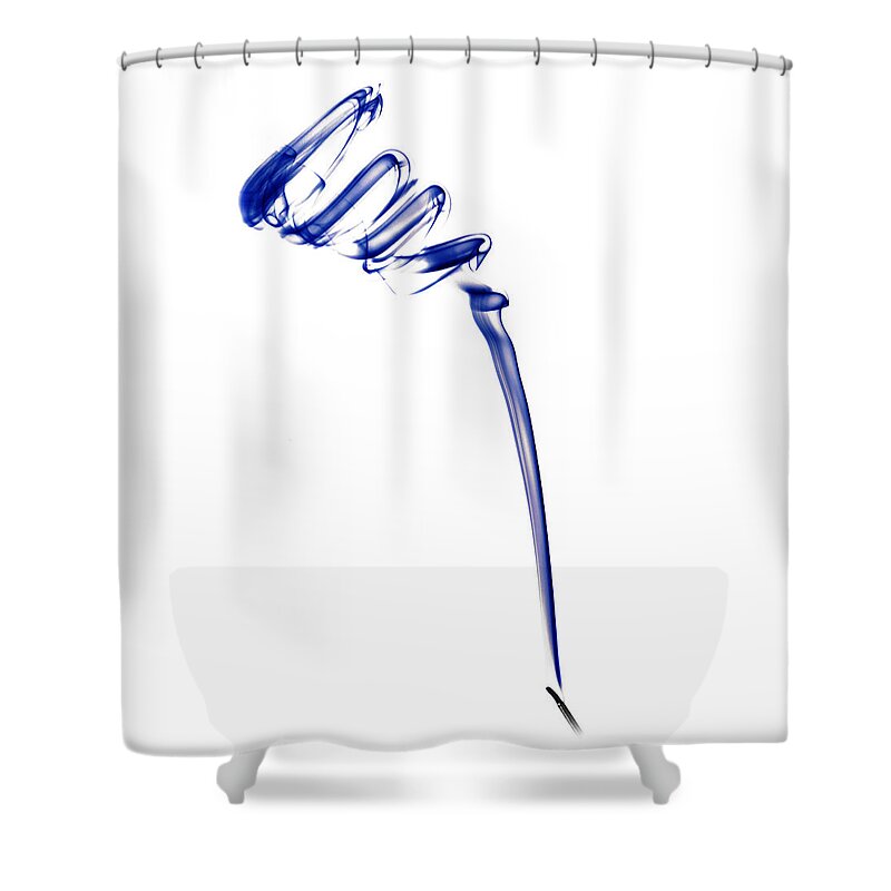 Smoke Shower Curtain featuring the photograph Smokey Spiral in Blue by Nick Bywater