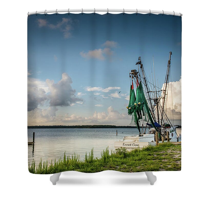 Snead's Ferry Shower Curtain featuring the photograph Snead's At Sunset by Cynthia Wolfe