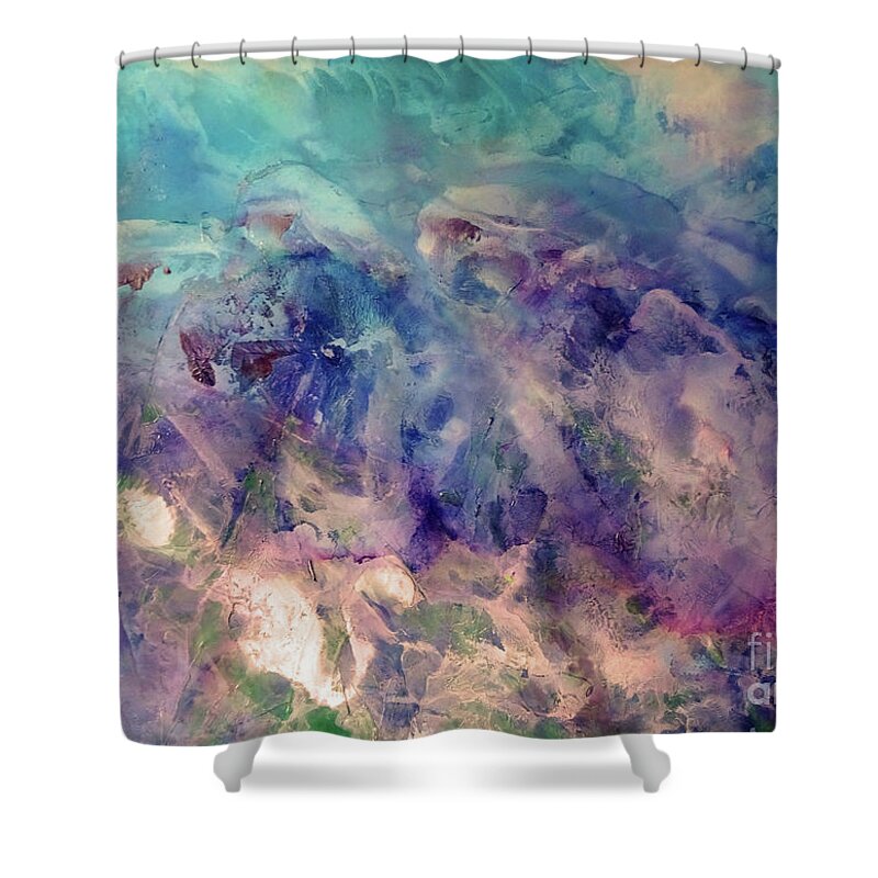 Snorkeling Shower Curtain featuring the mixed media Under the Sea by Eunice Warfel