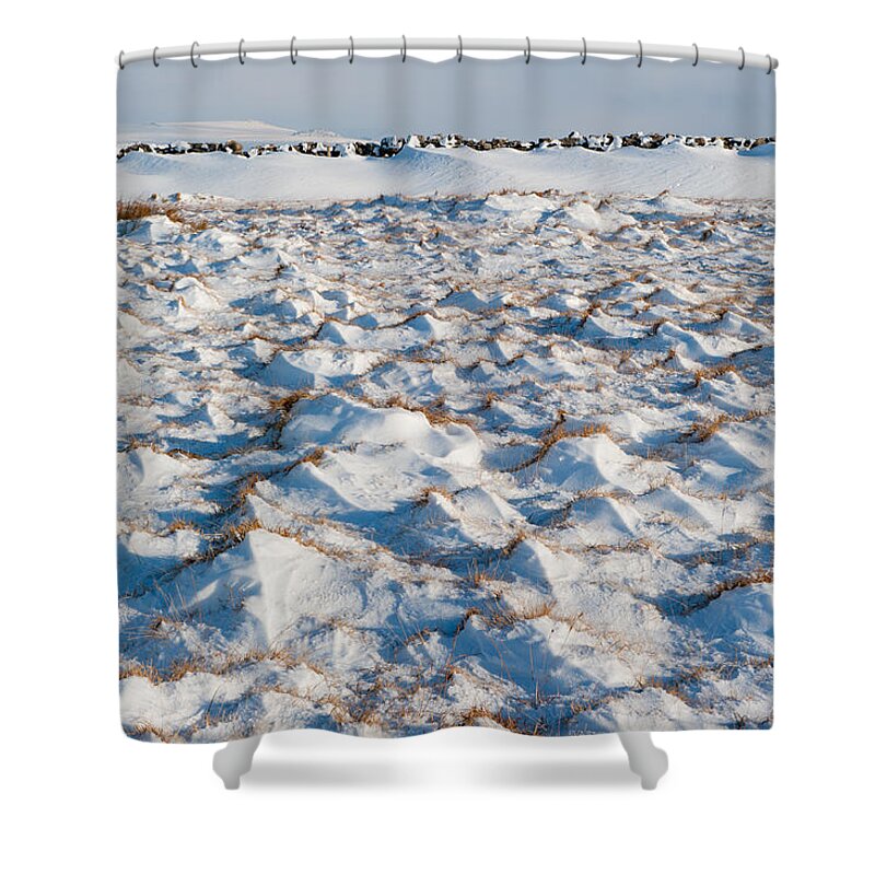 Winter Shower Curtain featuring the photograph Snow Covered Grass by Helen Jackson