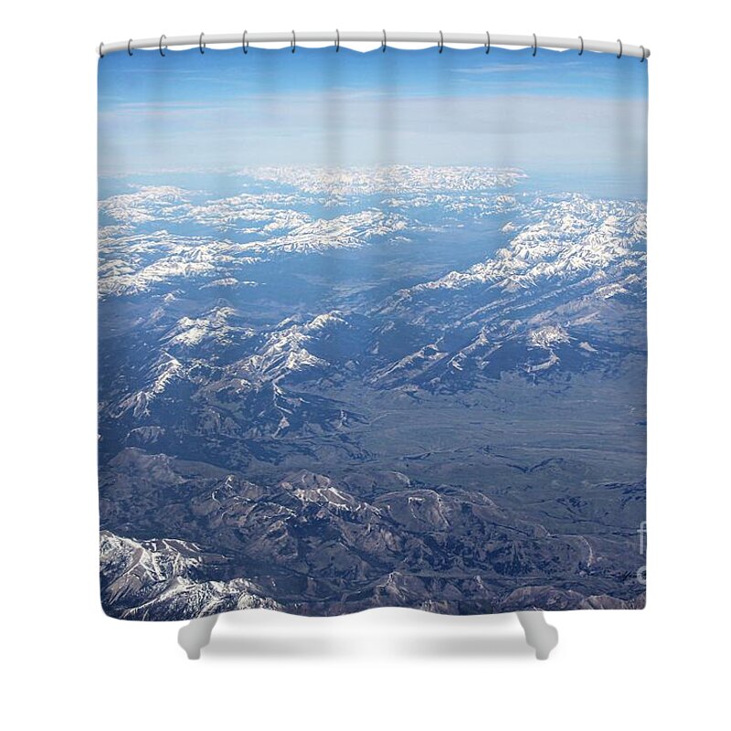 Snow Shower Curtain featuring the photograph Snow covered Rocky by Yumi Johnson