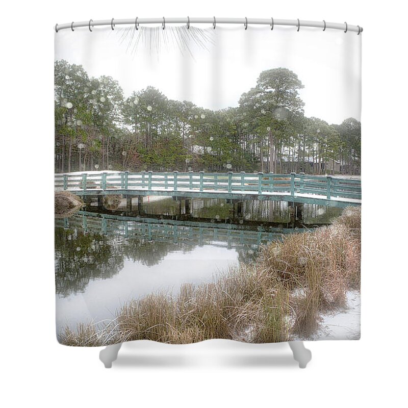 Scenic Shower Curtain featuring the photograph Snow Storm 1 by Kathy Baccari