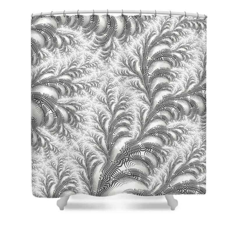 Abstract Shower Curtain featuring the digital art Snow Vines by Michele A Loftus