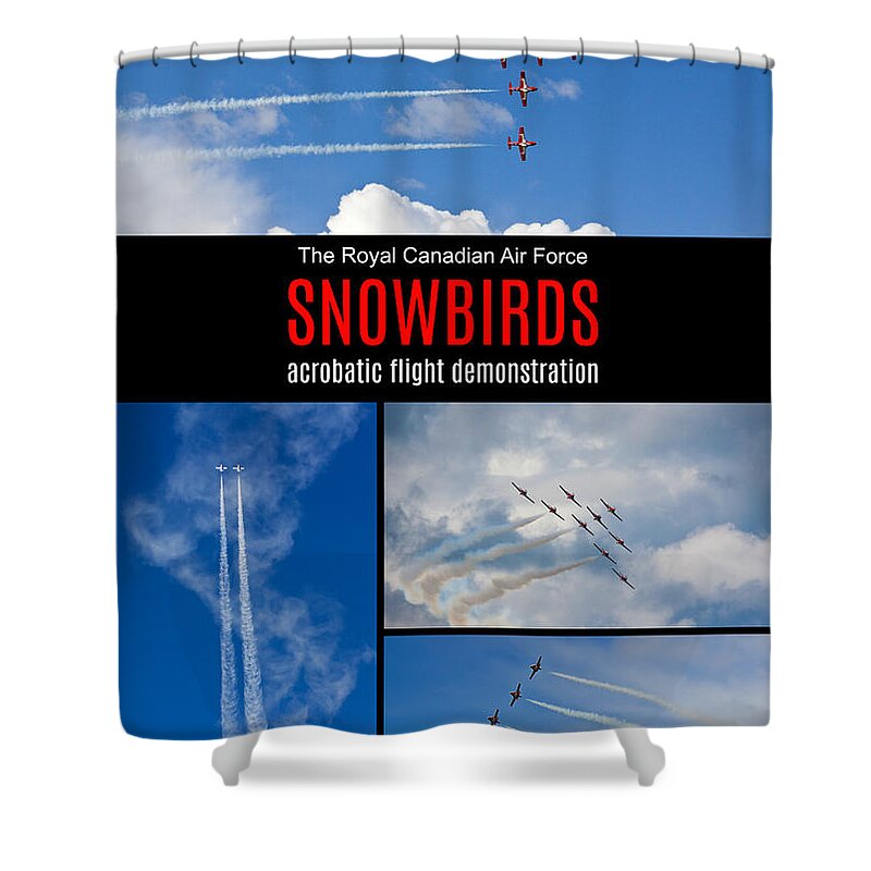 Snowbirds Shower Curtain featuring the photograph Snowbirds Collage 2 by Tatiana Travelways