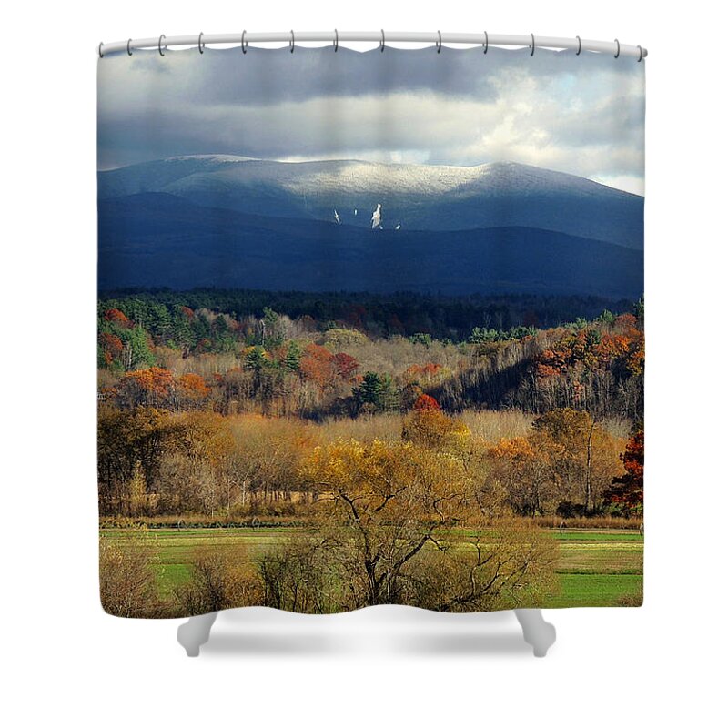 Mount Moosilauke Shower Curtain featuring the photograph Snowcapped Mount Moosilauke by Nancy Griswold