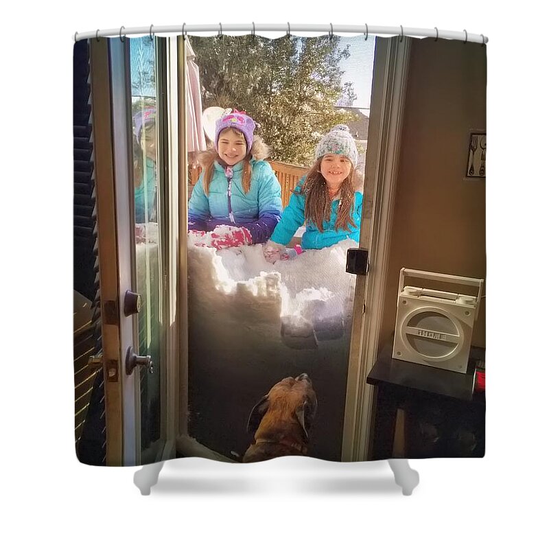 Snow Shower Curtain featuring the photograph Snowed In by Chris Montcalmo