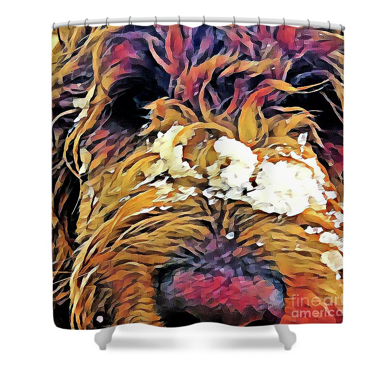 Puppy Shower Curtain featuring the photograph Snowy Pup by Xine Segalas