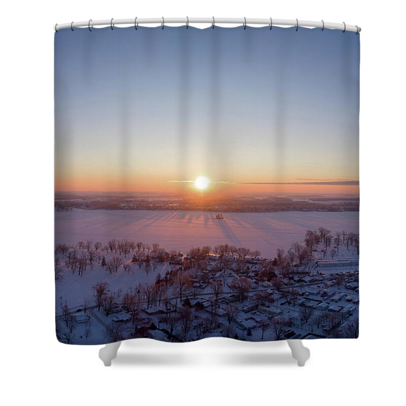  Shower Curtain featuring the photograph Snowy Sunrise by Brian Jones