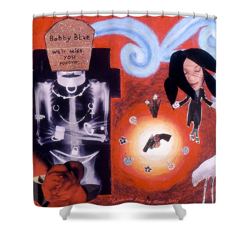 Grave Site Shower Curtain featuring the drawing Soap Scene #10 The Grave Site by Minaz Jantz
