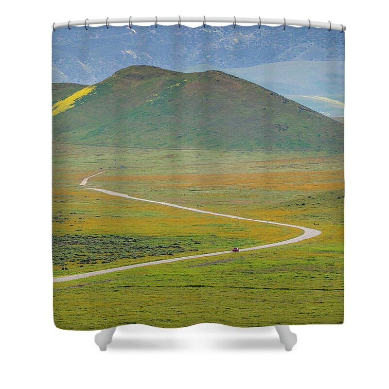 California Shower Curtain featuring the photograph Soda Lake Road by Marc Crumpler