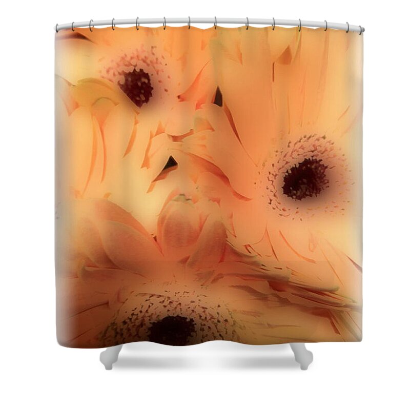 Soft Touch Peach Floral Shower Curtain featuring the photograph Soft Touch Peach floral by Debra   Vatalaro