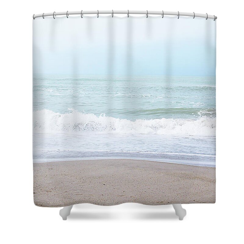 Beach Shower Curtain featuring the mixed media Soft Waves 2- Art by Linda Woods by Linda Woods