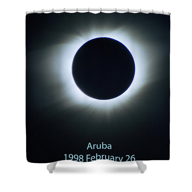 Solar Eclipse Shower Curtain featuring the photograph Solar Eclipse Aruba 1998 by Lon Dittrick