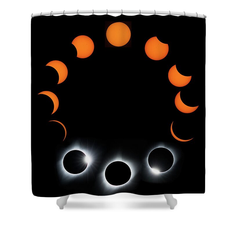 Eclipse Shower Curtain featuring the photograph Solar Eclipse in the Round by Tony Hake