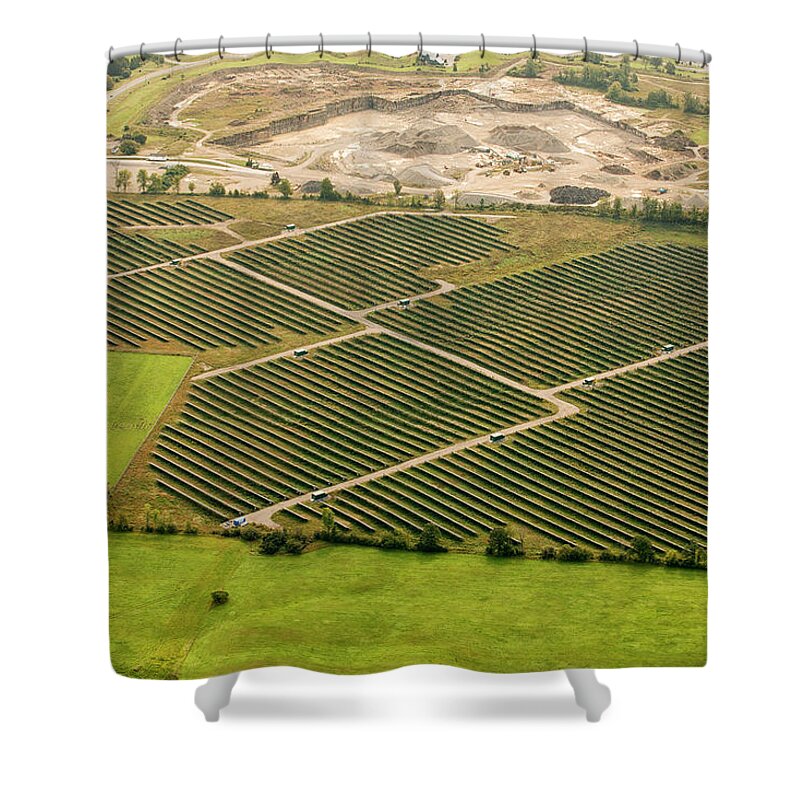 Cessna Shower Curtain featuring the photograph Solar Panels by Eunice Gibb