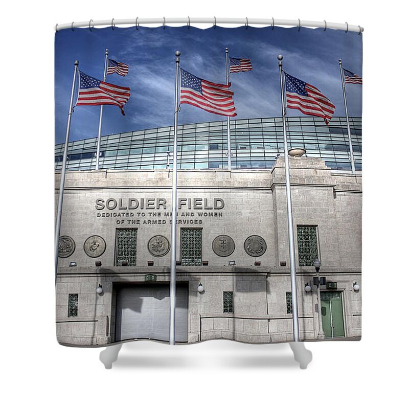 Chicago Illinois Shower Curtain featuring the photograph Soldier Field by David Bearden