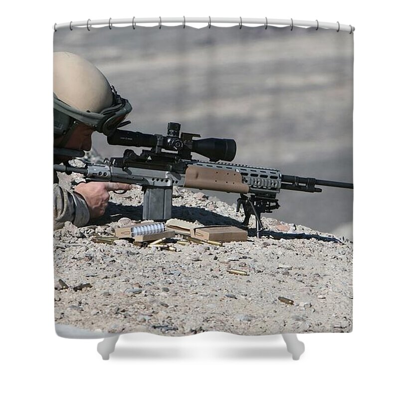 Soldier Shower Curtain featuring the digital art Soldier by Maye Loeser