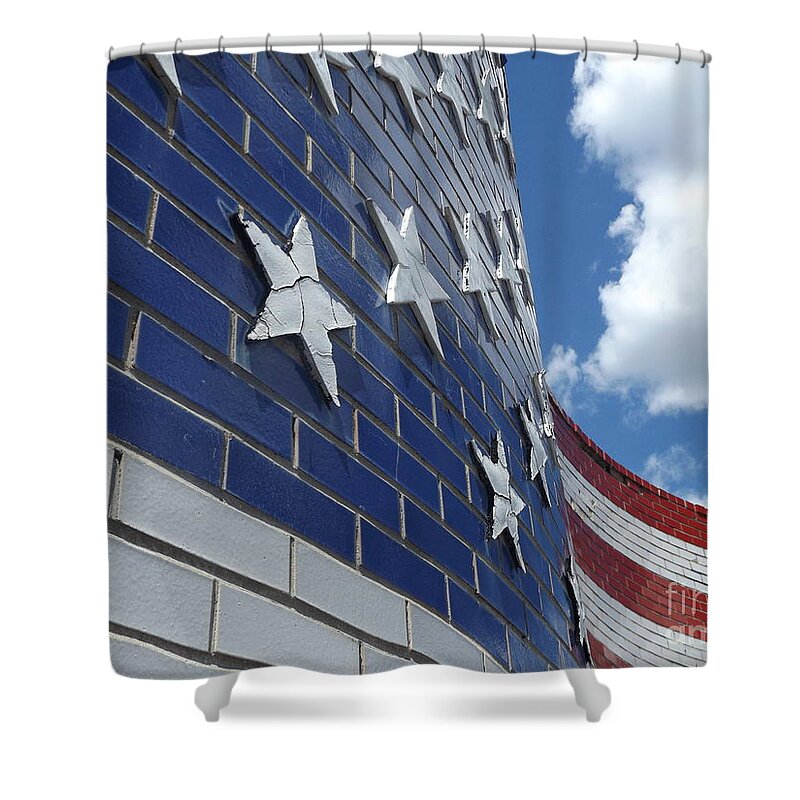 Flag Shower Curtain featuring the photograph Solid Old Glory by Erick Schmidt