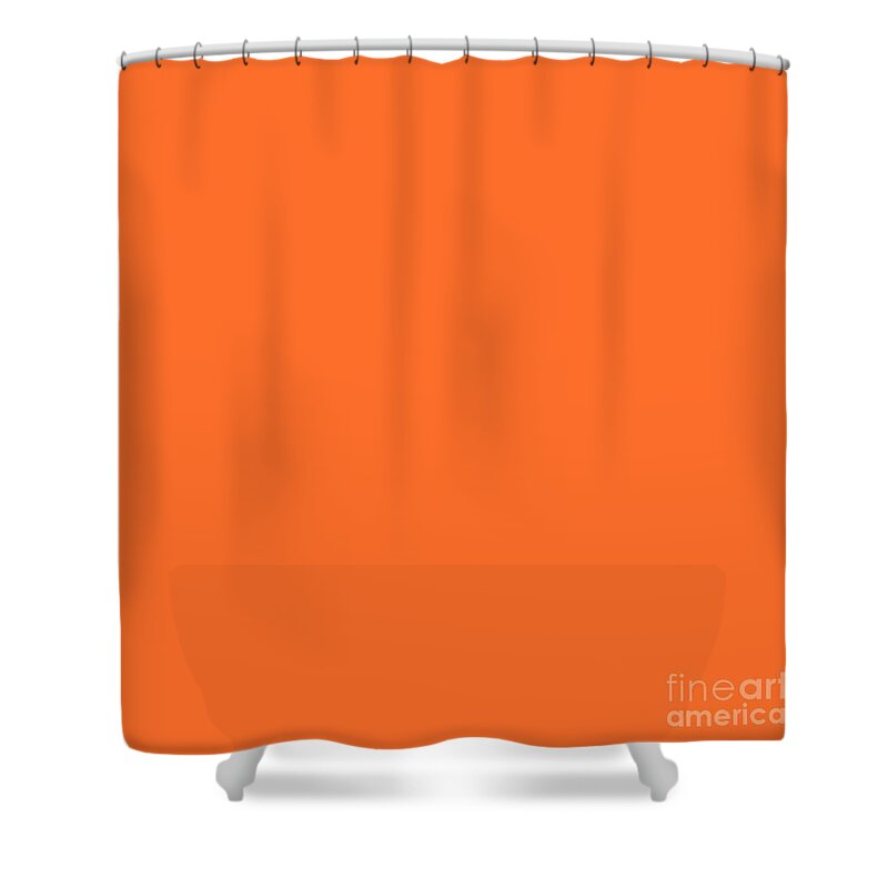 Orange Shower Curtain featuring the digital art Solid Plain Orange for Home Decor by Delynn Addams