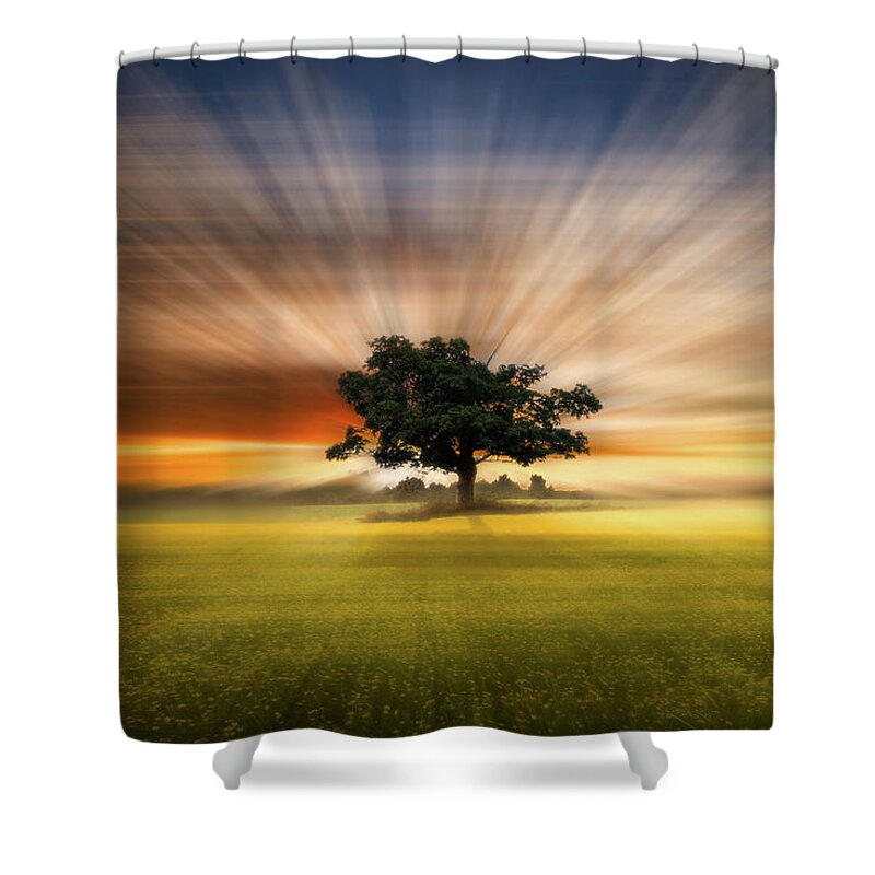 Carolina Shower Curtain featuring the photograph Solitude At Sunset Dreamscape by Debra and Dave Vanderlaan