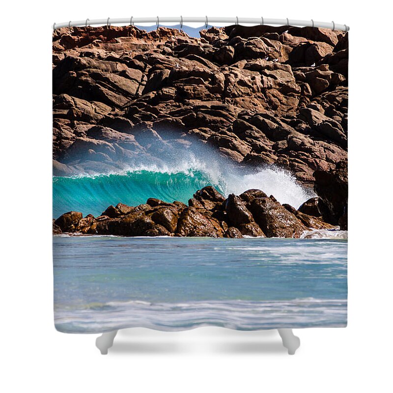 Wave Shower Curtain featuring the photograph Solitude by Mik Rowlands
