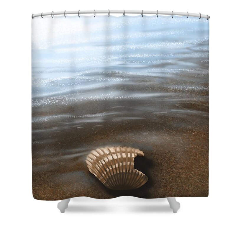 Solitude Shower Curtain featuring the painting Solitude by Veronica Minozzi