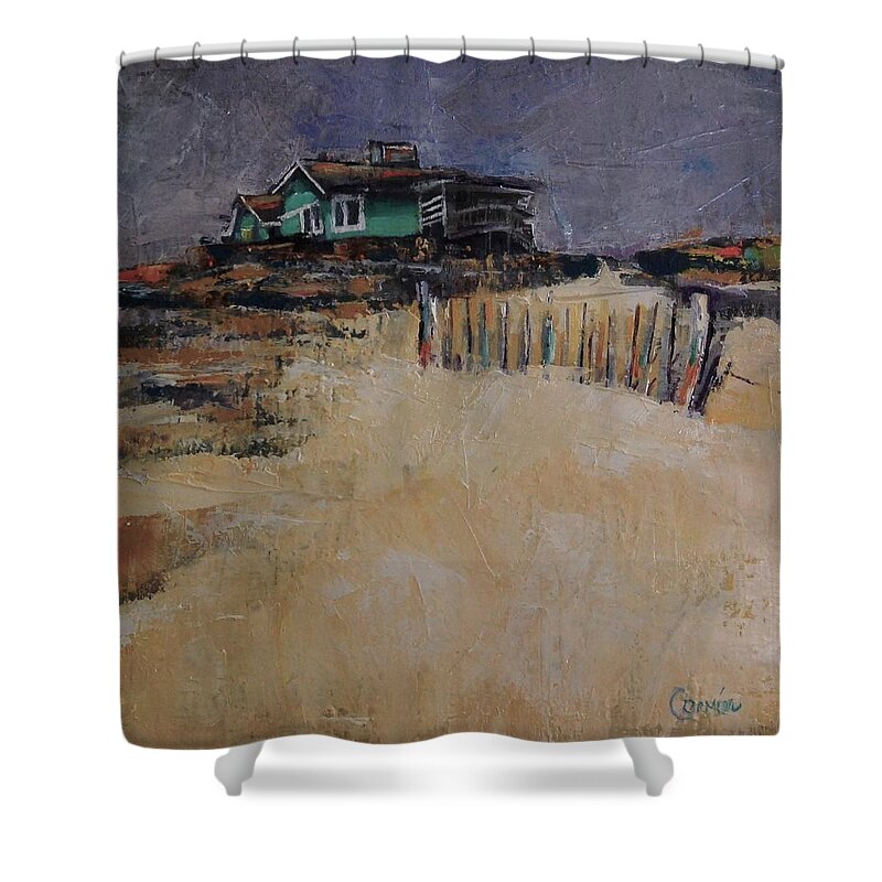 Beach Shower Curtain featuring the painting Some Day I Want To Live Here by Jean Cormier