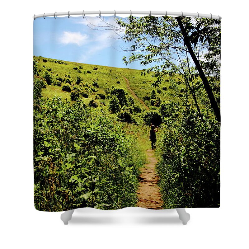 Max Patch Shower Curtain featuring the photograph Sometimes We Walk Alone by Allen Nice-Webb