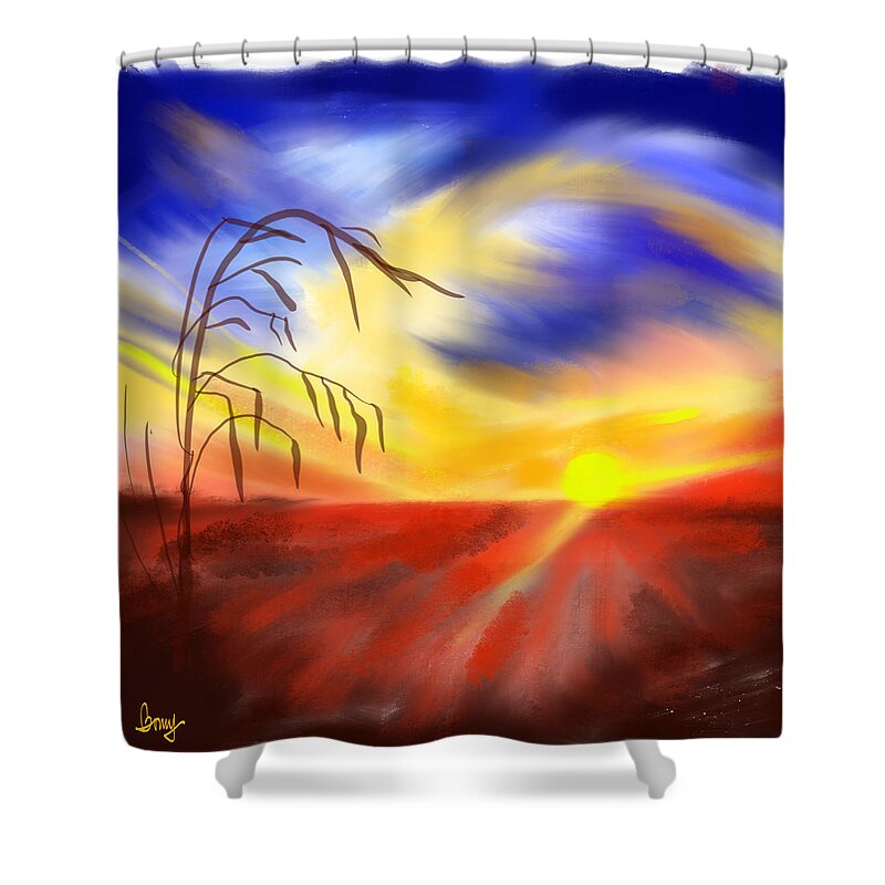 Digital Shower Curtain featuring the digital art Sometimes You Have To Pause by Bonny Butler
