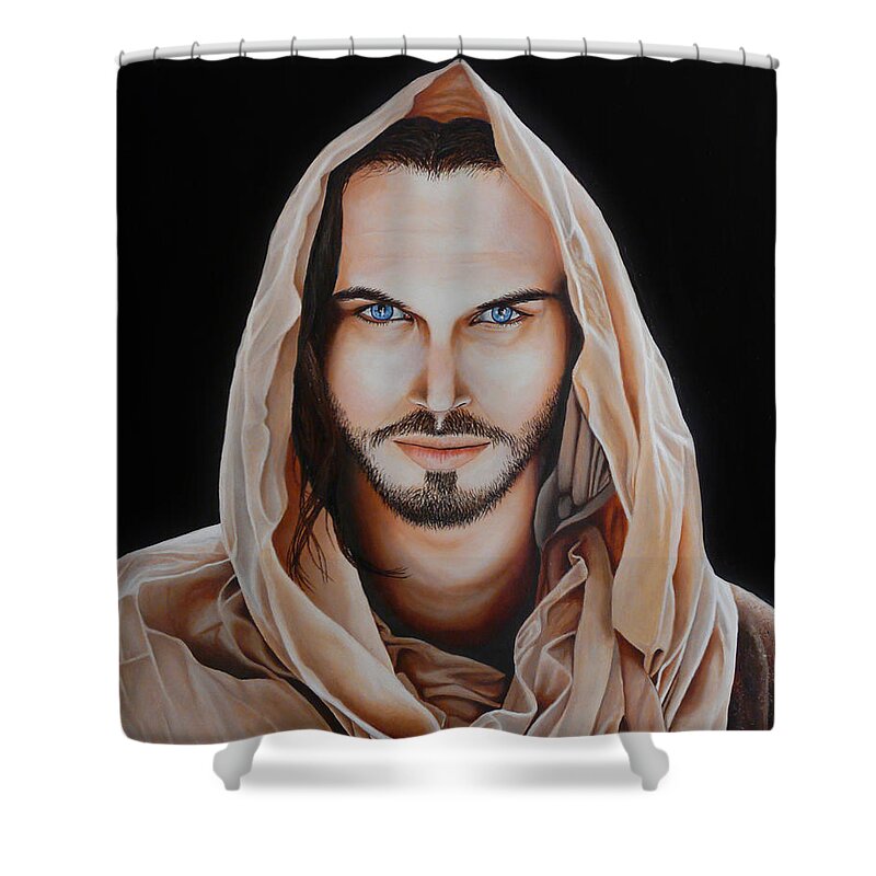 Christ Shower Curtain featuring the painting Son of Man by Vic Ritchey