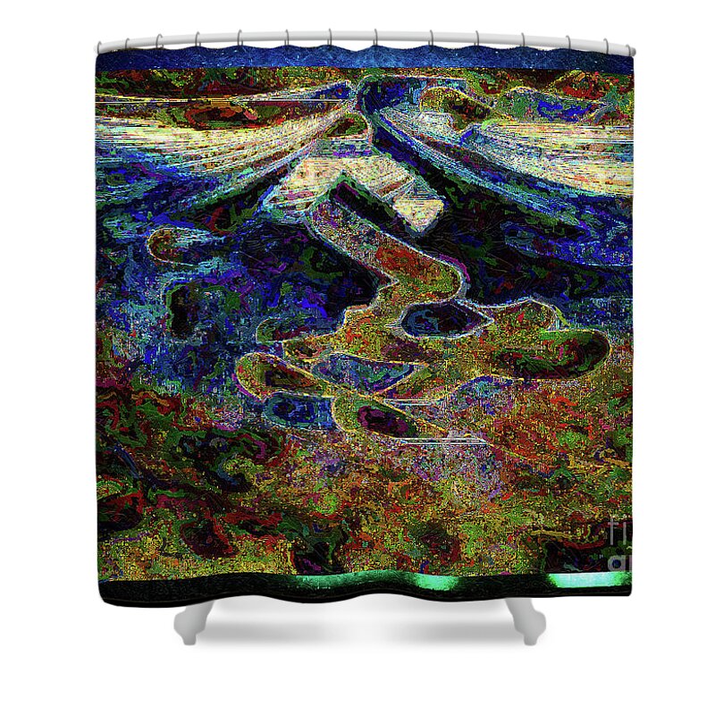Chromatic Poetics Shower Curtain featuring the digital art Song of Love and Compassion by Aberjhani