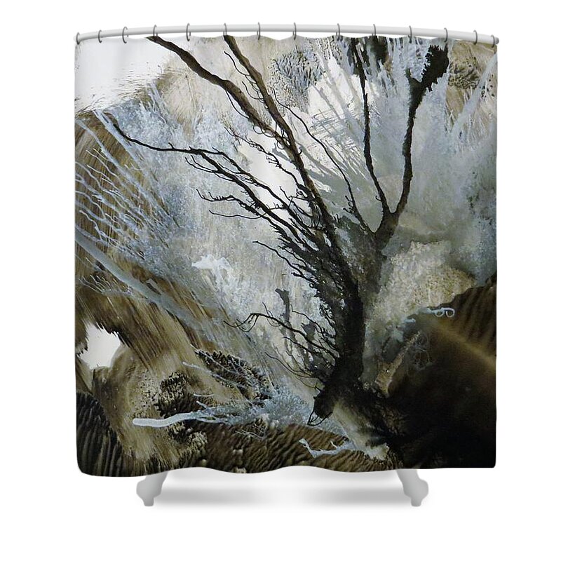 Ink Shower Curtain featuring the painting Song of Love by Soraya Silvestri