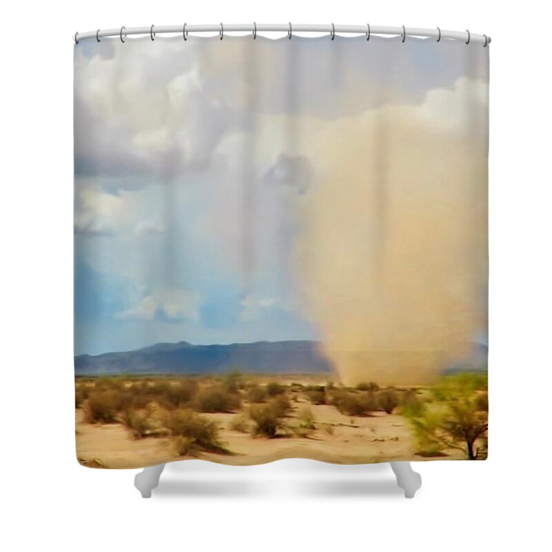 Arizona Shower Curtain featuring the photograph Sonoran Desert Dust Devil by Judy Kennedy