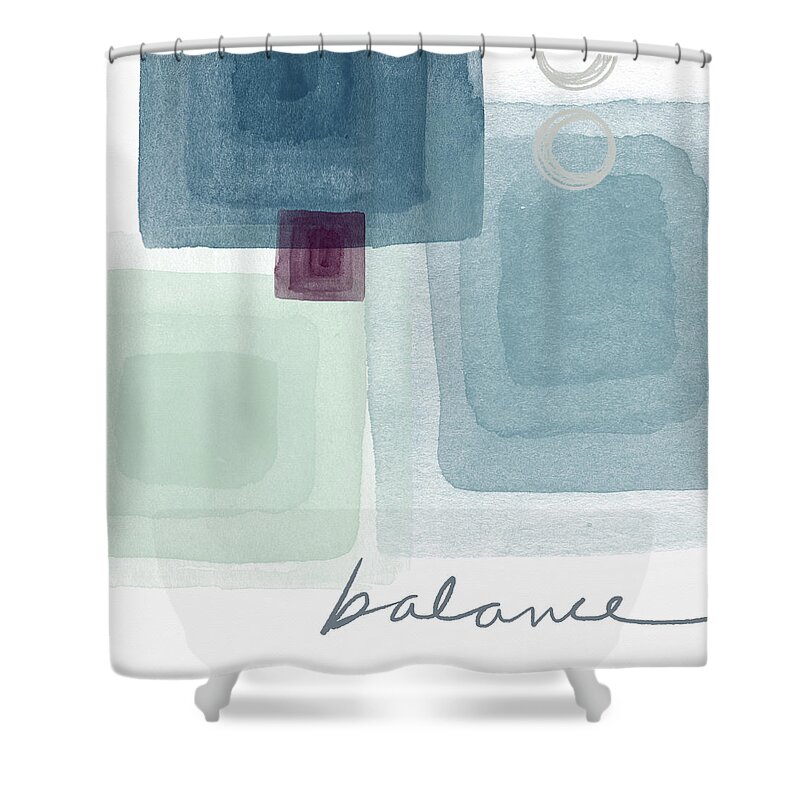 Balance Shower Curtain featuring the mixed media Soothing Balance- Art by Linda Woods by Linda Woods